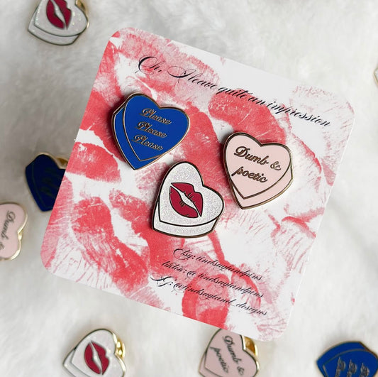 Short and sweet - Candy heart pins
